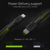 Lightning uz USB‑C kabelis zaļa Cell KABGC07, 1 m, melns, Lightning (vīrišķais) uz USB‑C (vīrišķais), 480 Mbps
