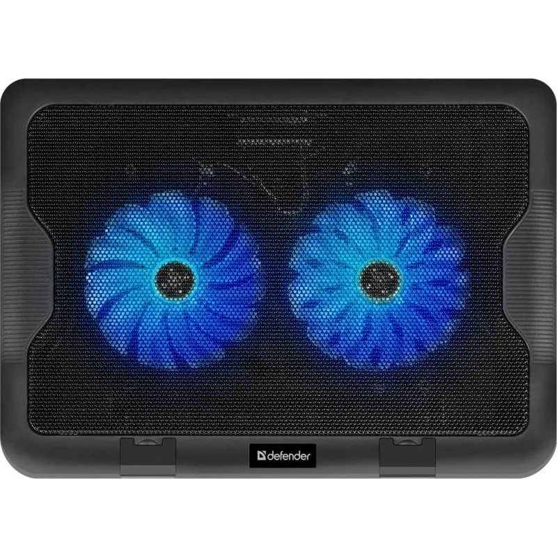 Piezīmjdatora dzesēšanas paliktnis DEFENDER NS-503 līdz 43,2 cm (17 collu) portatīvajiem datoriem, 2 ventilatori, USB barošana, melns