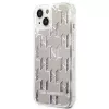 Karl Lagerfeld KLHCP14MLMNMS iPhone 14 Plus 6.7 cietais maciņš sudraba / sudraba Liquid Glitter Monogram