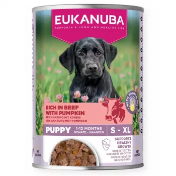 Sausā suņu barība Eukanuba kucēniem ar jēra un liellopa gaļu un ķirbi 400 g