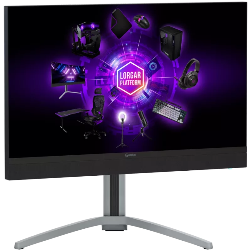 LORGAR 27MP1, UHD MiniLED spēļu monitors Pro, 27 inch (3840*2160) ātrs IPS plakanā ekrāna monitors, melns/piena pelēks