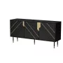 Cama 3D MOUNTAIN kumode 154x40x72 melns + zelta