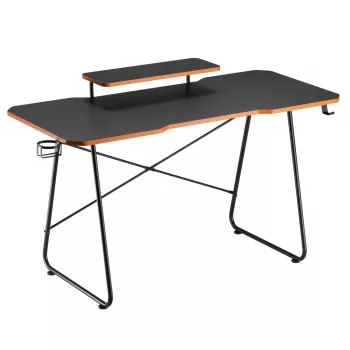 Maclean NanoRS spēļu galds ar monitora plauktu, maks. 50 kg, augstums 850 mm, melns RS170, spēļu galds, melns