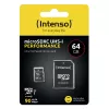 Intenso Performance - Zibatmiņas karte (microSDXC ar SD adapteri) - 64GB - UHS-I U1 / Class10 - microSDXC UHS-I (3424490)