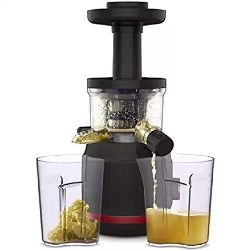 Lēna tipa sulu spiede Tefal Juiceo ZC150 — 150 W, 4,5 cm padeves caurule, 0,8 L sulas un mīkstuma trauki, 80 apgr./min, Melna/Sarkana