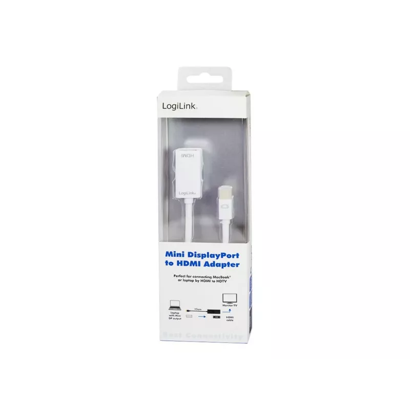 Video kabeļa adapteris LOGILINK Mini DisplayPort uz HDMI tipa A CV0036A, 0,1 m, pelēks