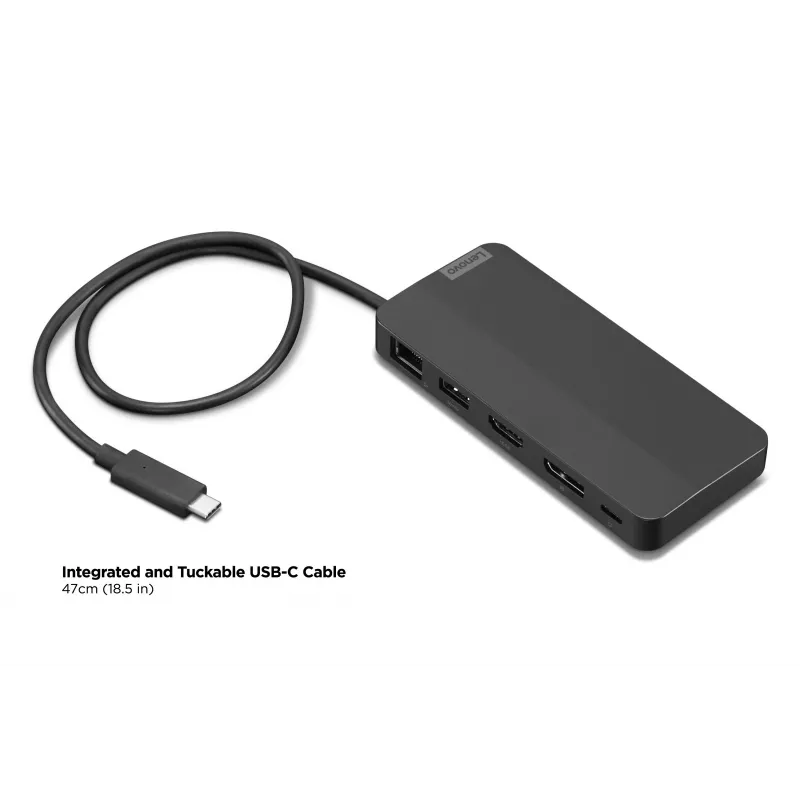 Lenovo 40B90100EU klēpjdatora dokstacija/portu replikators Vadu USB 3.2 Gen 1 (3.1 Gen 1) Type-C Melns
