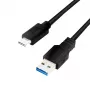 Logilink - USB kabelis - USB Type A (M) uz 24 pin USB-C (M) apgriežams - USB 3.2 Gen 1 - 3 A - 3 m - Melns (CU0171)