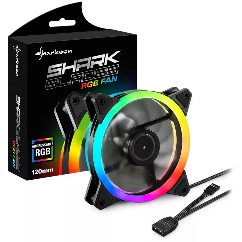 SHARKOON SHARK Blades 120mm ARGB korpusa ventilators - melns