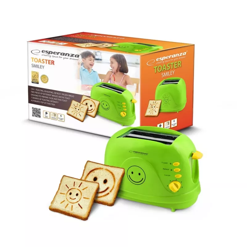 Esperanza EKT003 Smiley tosteris, 750 W, zaļš