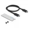 SSD korpuss DELOCK 42025 1 x M.2 (PCIe, USB4 Gen4, USB-C) pelēks, alumīnijs