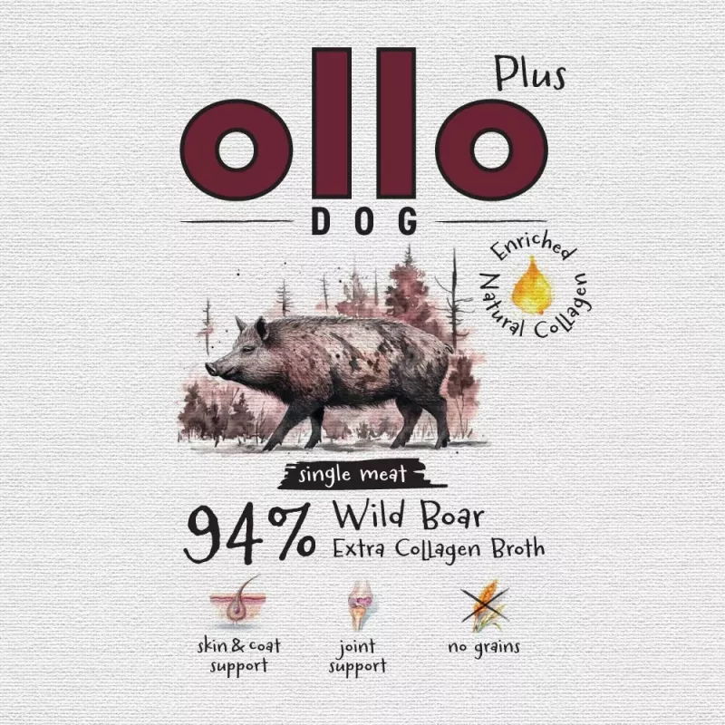 Ollo Plus Kolagen mežacūka 400 g suņu barības kārba