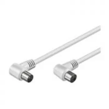 Wentronic Goobay antenas leņķa savienojuma kabelis, balts, 2,5 m - IEC/koaksiālais spraudnis 90° IEC/koaksiālā ligzda 90° (11521)