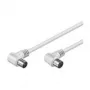 Wentronic Goobay antenas leņķa savienojuma kabelis, balts, 2,5 m - IEC/koaksiālais spraudnis 90° IEC/koaksiālā ligzda 90° (11521)