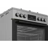 Brīvi stāvoša gāzes-elektriskā plīts BEKO FBM62330GXTN 60 cm, 4 degļu gāzes plīts virsma, 72 L elektriskā cepeškrāsns, energoefektivitātes klase A