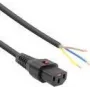 ACT Powercord C13 IEC Lock atvērtais gals melns 4 m PC1026 230V 10A