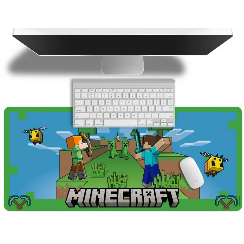 Peļu paliktnis Kids Euroswan 80x30 cm Minecraft — liels galda paklājiņš pelei un tastatūrai