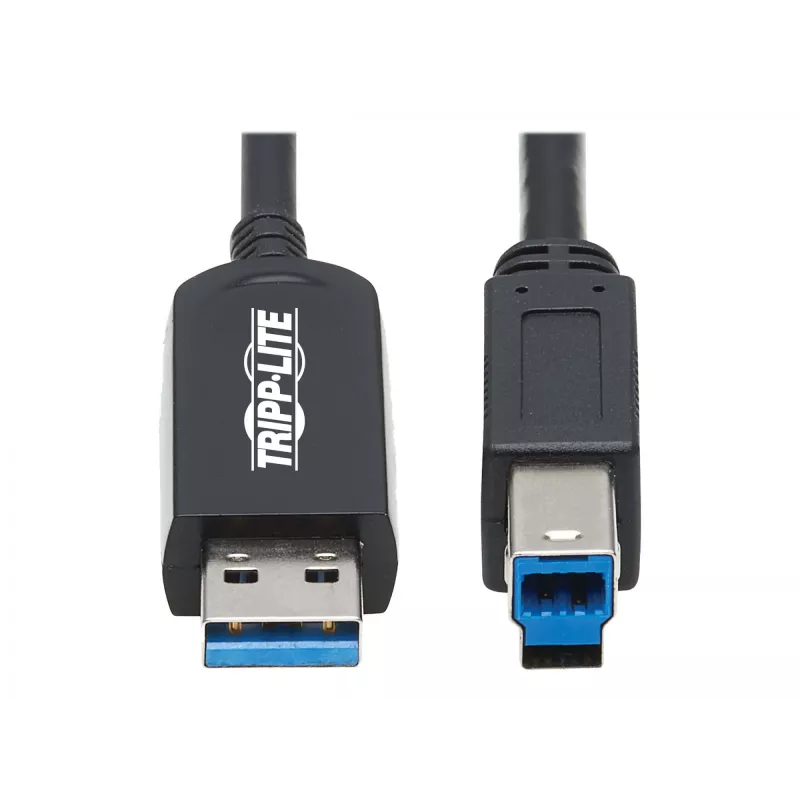 Eaton Tripp Lite Series USB 3.2 Gen 1 Plenum-Rated Fiber Active Optical Cable (AOC) - A/B M/M, Melns, 20m - USB kabelis - USB Type A (vīriešu) uz USB Type B (vīriešu) - USB 3.2 Gen 1 - 20,0m - P