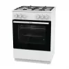 Brīvi stāvoša gāzes plīts Gorenje GG6A10WFFM, balta, 4 degļu plīts virsma, 72 L gāzes cepeškrāsns, rotējošas priekšējās vadības ierīces
