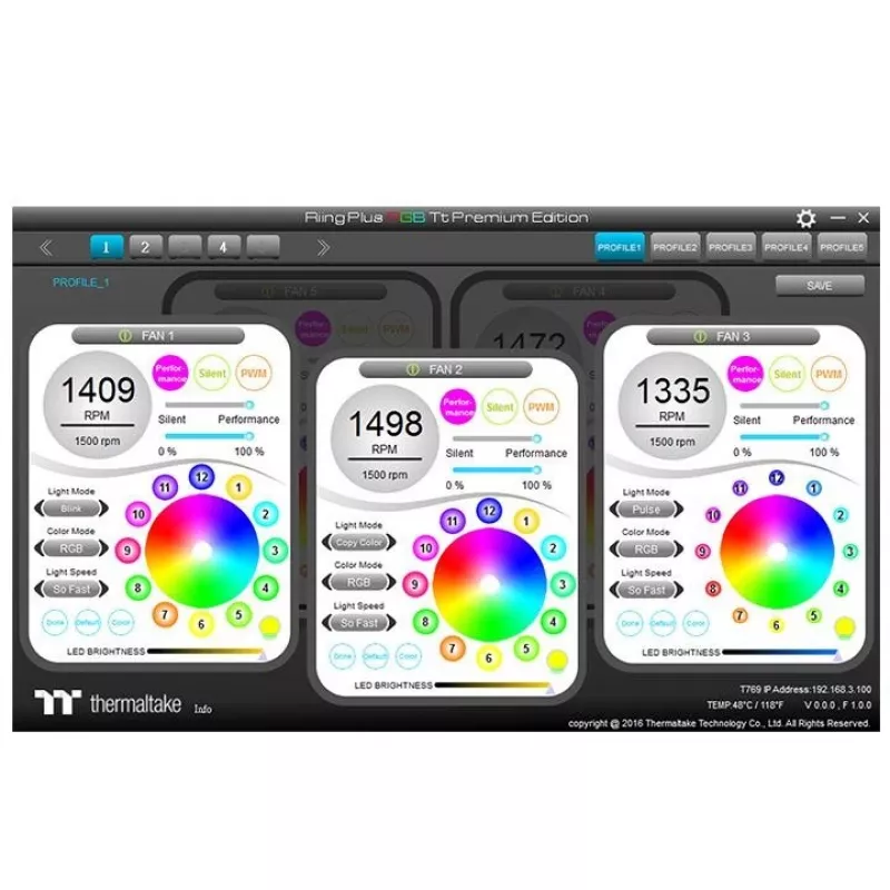 Thermaltake Riing 12 RGB Plus TT Premium Edition 5-Pack 120mm ARGB korpusa ventilatori