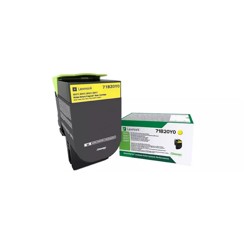 tonera kasete Lexmark 71B20Y0 2300 lapas dzeltena