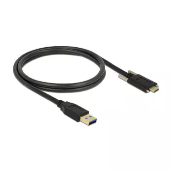 USB kabelis DeLOCK 83718 USB 3.2 Gen 2 1m USB A USB C melns