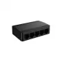 Tīkla komutators TENDA SG105M — 5-portu Gigabit Ethernet (10/100/1000), melns, darbvirsmas/pie sienas stiprināms