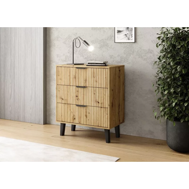 SCANDI 3S plāns ozols ARTISAN kumode