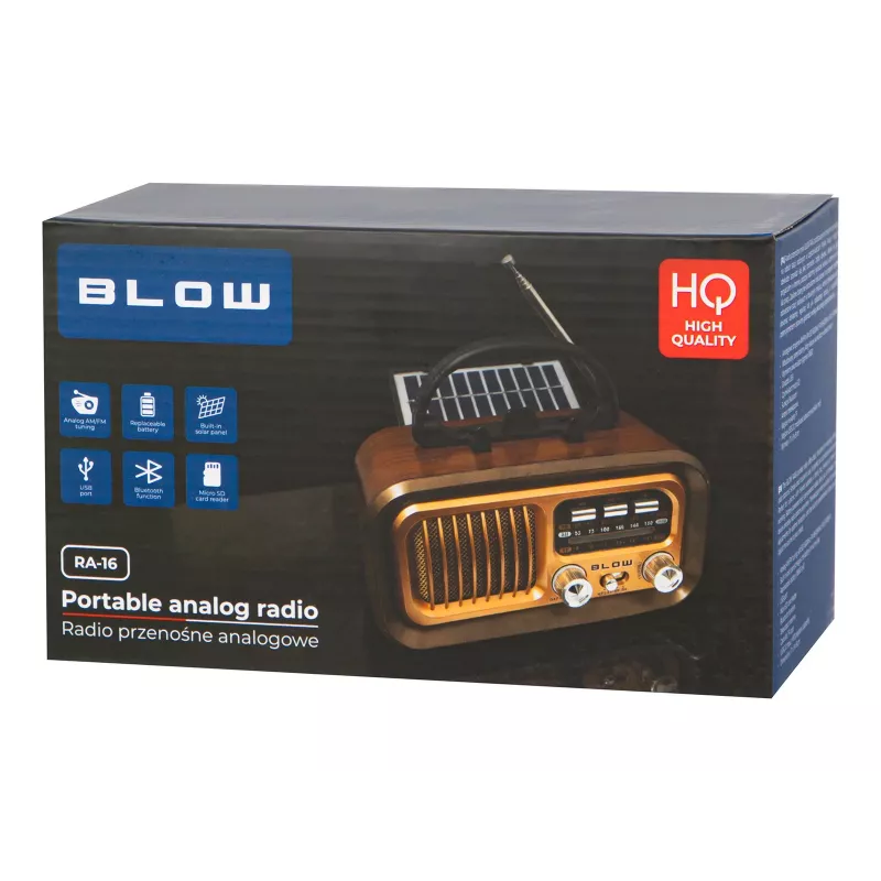 Pārnēsājams analogais AM/FM radio RA16 saules