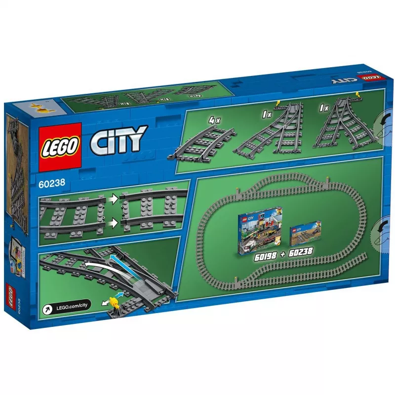 Konstruktoru komplekts LEGO City 60238 – dzelzceļa pārmijas un aksesuāri rotaļu komplektiem