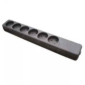 Strāvas pagarinātājs Garbot Z66000112-PA01 6 maiņstrāvas rozetes iekštelpām melns