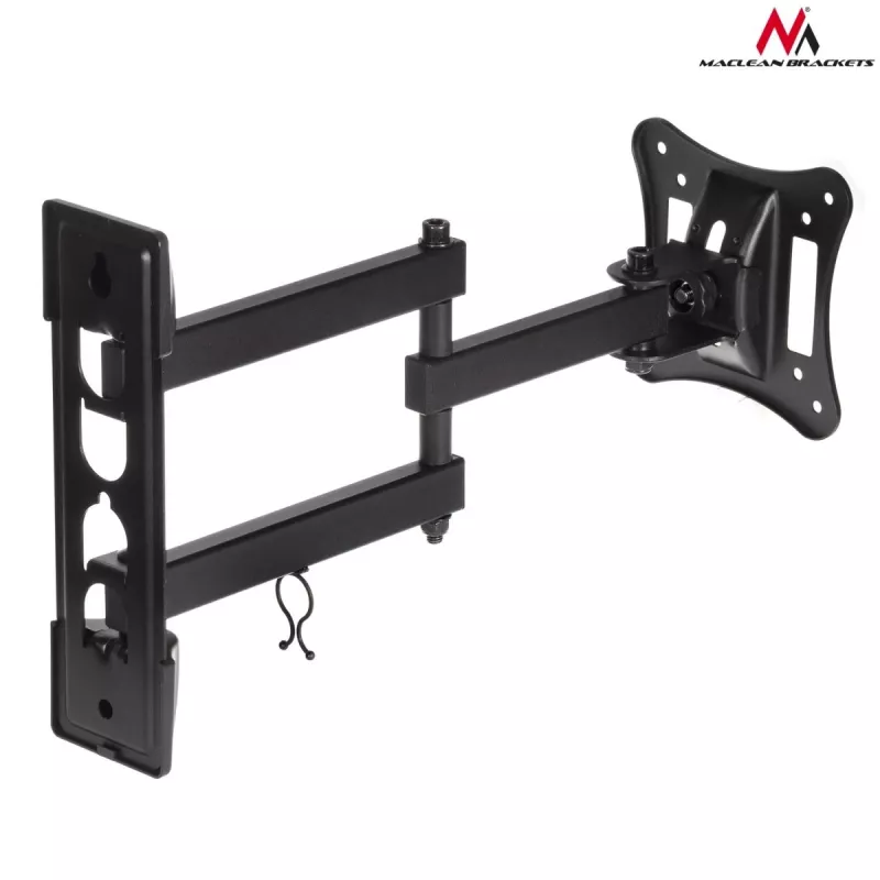 Sienas stiprinājums televizoram/monitoram MACLEAN MC-719, ekrāniem līdz 68,6 cm (27 collas), maks. 15 kg, VESA 100x100, melns