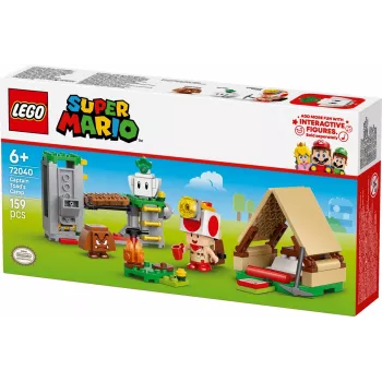 Konstrukciju rotaļlieta LEGO Captain Toad's Camp komplekts 72040 ar interaktīvām Super Mario funkcijām