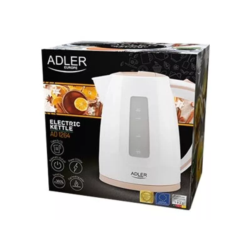 Elektriskā tējkanna Adler AD 1264 1,7 L 2200 W Lazdu riekstu un balta