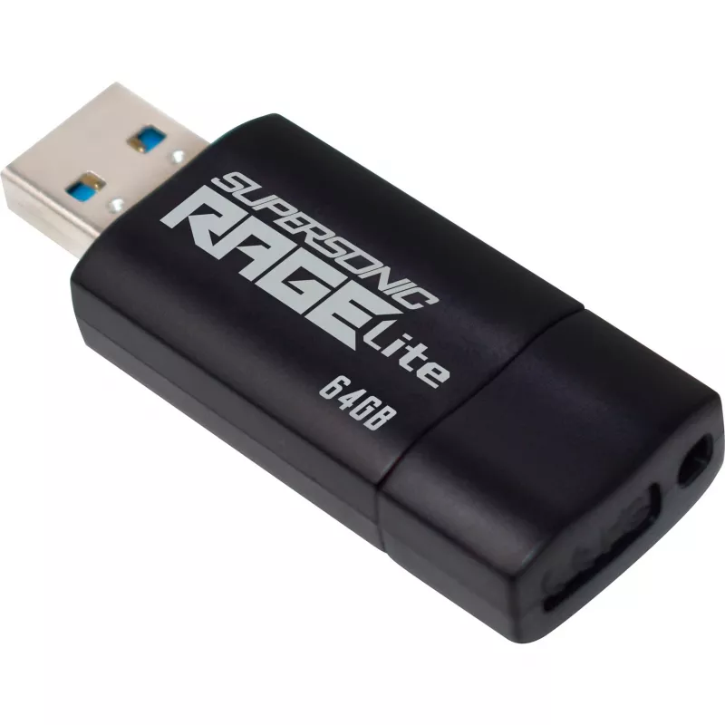 USB zibatmiņa PATRIOT Supersonic Rage Lite 64 GB USB Type-A 3.2 Gen 1, bīdāma, triecienizturīga
