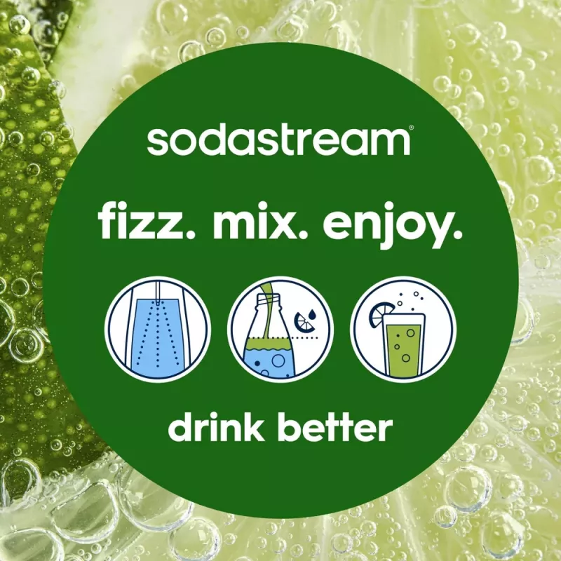 Sodas automāts SODASTREAM Art Blue Steel — 1 L plastmasas pudele, 60 L karbonators, 173×245×430 mm