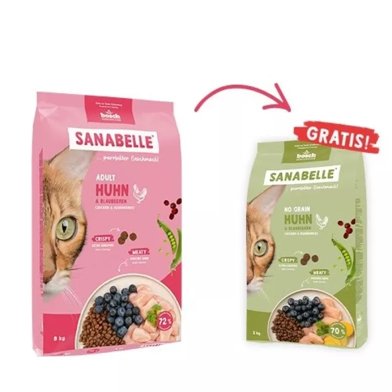 BOSCH Sanabelle Adult Chicken & Blueberries - sausā kaķu barība - 2kg