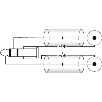 Adaptera kabelis Omnitronic 3,5 mm ligzda uz 2x RCA, 90° spraudnis, 0,5 m