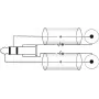 Adaptera kabelis Omnitronic 3,5 mm ligzda uz 2x RCA, 90° spraudnis, 0,5 m