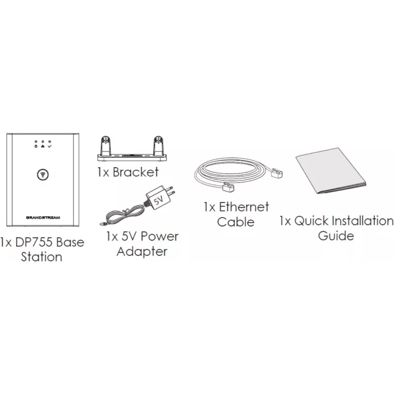 DECT bāzes stacija Grandstream DP755 Melna