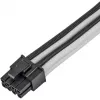 Barošanas pagarinātāja kabelis SILVERSTONE PP07E 8-pin PCIe 30 cm (melns/balt)