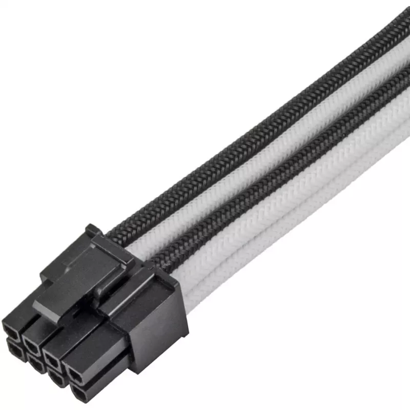Barošanas pagarinātāja kabelis SILVERSTONE PP07E 8-pin PCIe 30 cm (melns/balt)