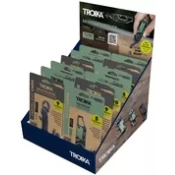 TROIKA Mini Tool Display CD156 — 12 mini daudzfunkciju instrumentu komplekts