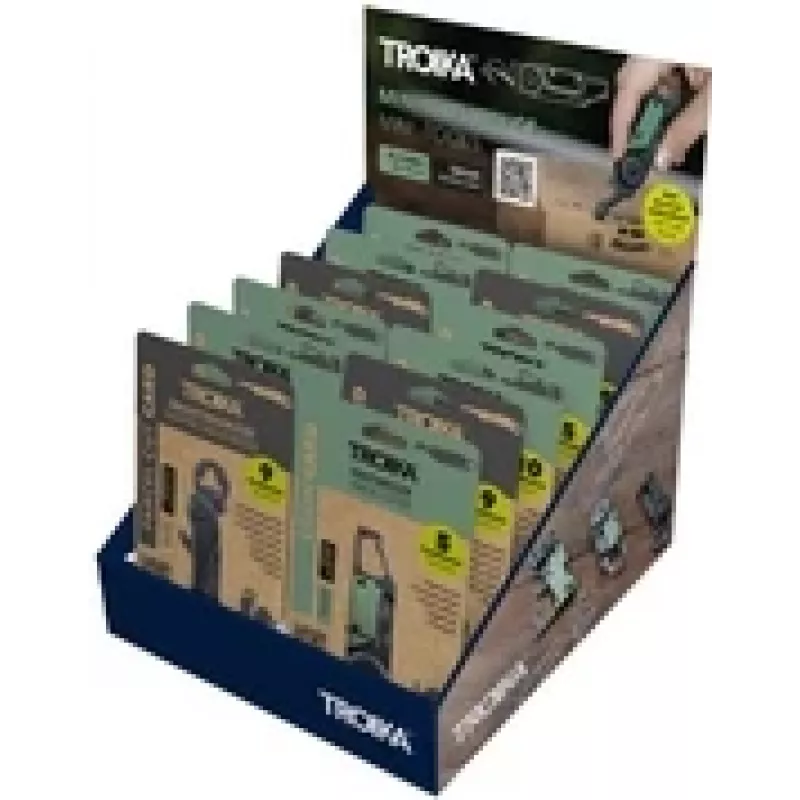 TROIKA Mini Tool Display CD156 — 12 mini daudzfunkciju instrumentu komplekts
