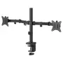 Monitor desk mount SAVIO UM-03 Melns, dual monitor clamp, VESA 100x100, supports 17 inch–32 inch, height/tilt/swivel/pivot