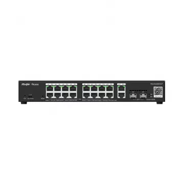 Pārvaldāms L2 Gigabit PoE slēdzis Ruijie RG-ES220GS-P — 18× Gigabit (10/100/1000), IEEE 802.3af/at, 40 Gbit/s, melns