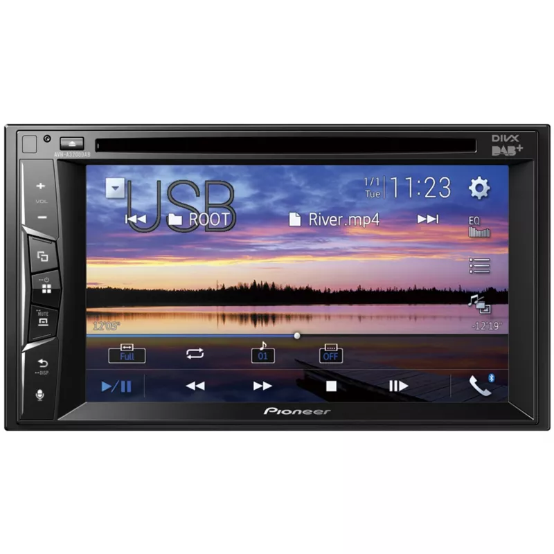 Automašīnas multivides uztvērējs Pioneer AVH-A3200DAB, melns