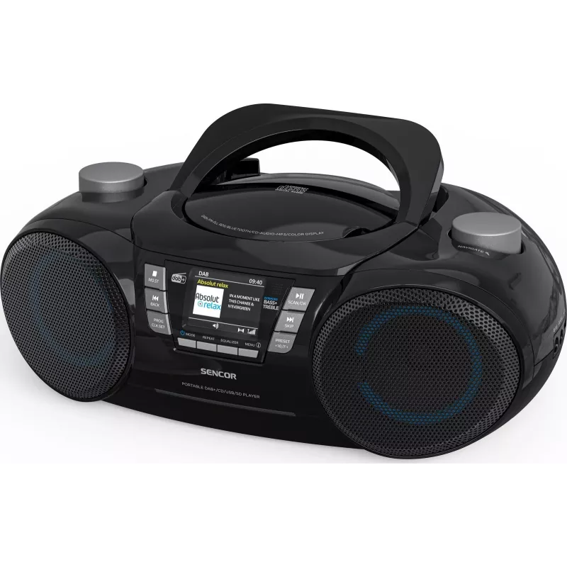 Portable DAB+ CD/MP3/USB/SD Bluetooth player SENCOR SPT 6510DB — DAB+, Bluetooth 5.3, 16 W RMS, CD/USB/SD, 2.4 inch LCD