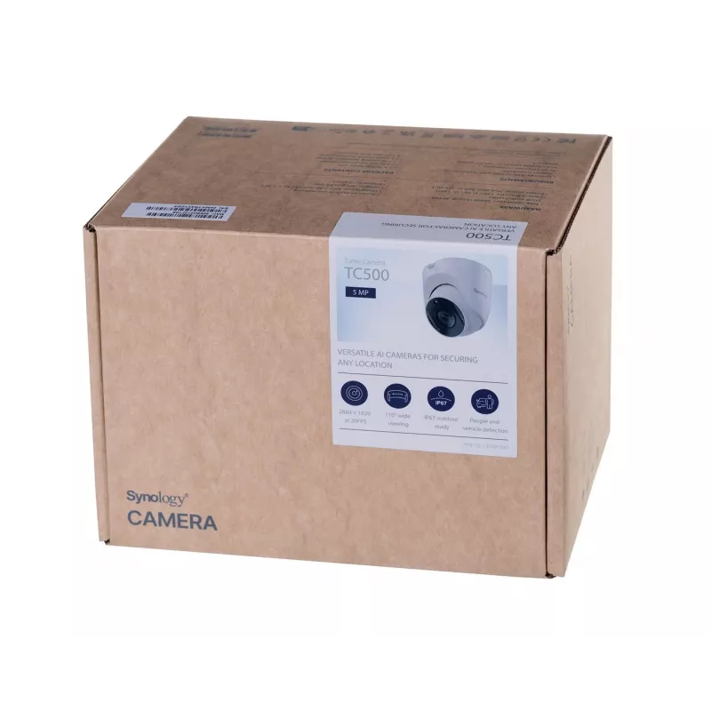 Synology TC500 drošības kamera, kupola IP kamera, iekštelpām un āra telpām, 2880 x 1620 pikseļi, pie griestiem
