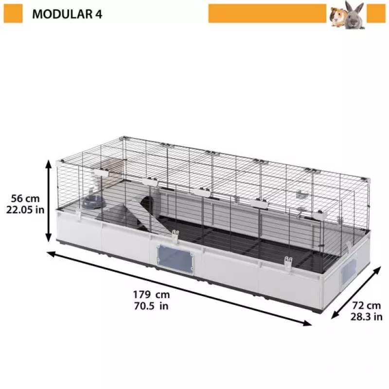 FERPLAST Modular 4 - būris trušiem un mājas jūrascūciņām - 179 x 72 x 56cm